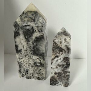 Pair of sphalerite towers